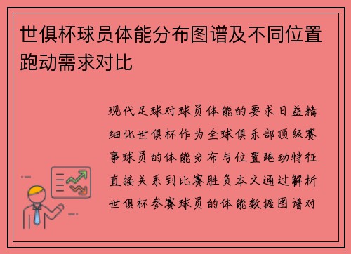 世俱杯球员体能分布图谱及不同位置跑动需求对比